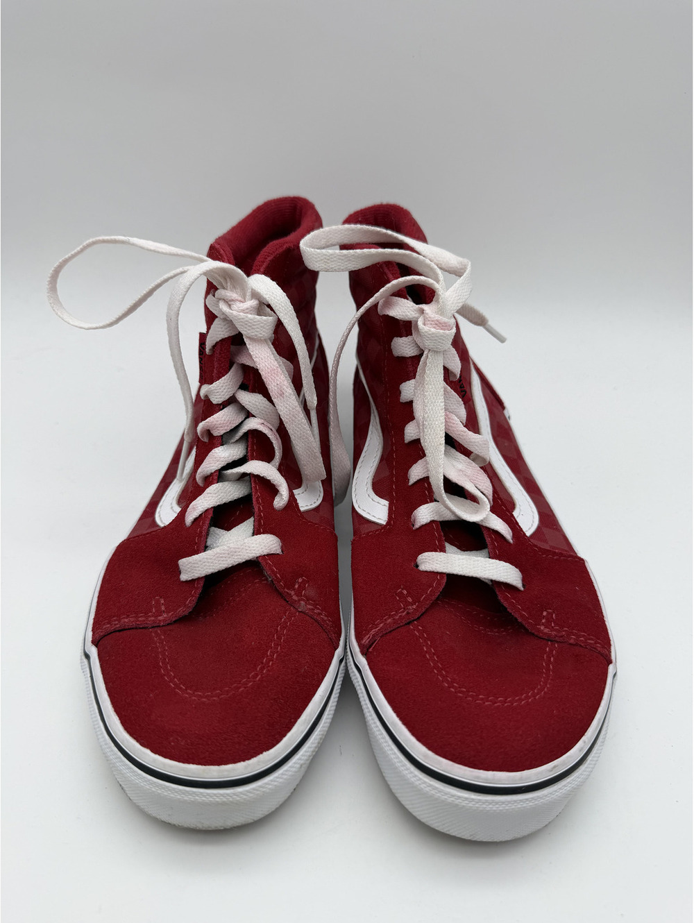 Vans Sk8-Hi Red Checkerboard High Top Sneakers Size Youth 5